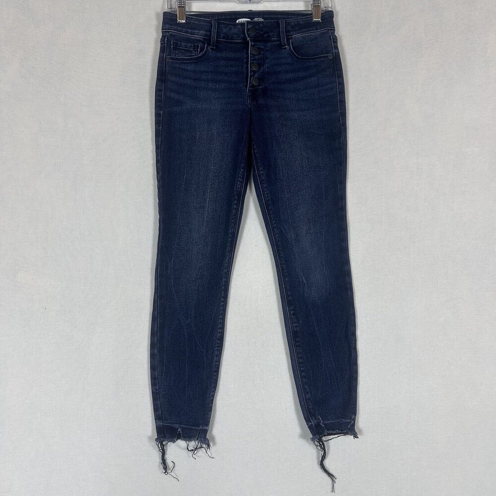 Old Navy Rockstar Super Skinny Ankle Mid Rise Jeans Women's Size 2 Button Fly